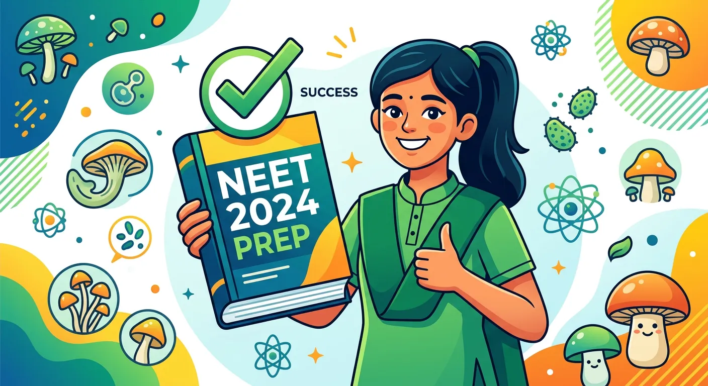Student studying biology with focus on Kingdom Fungi diagrams.