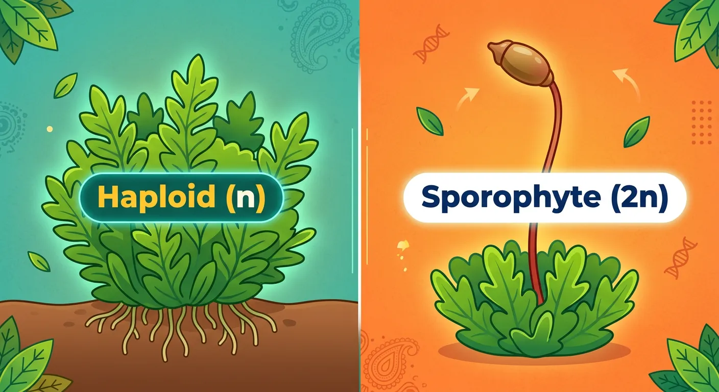 Diagram showing the relationship between gametophyte and sporophyte