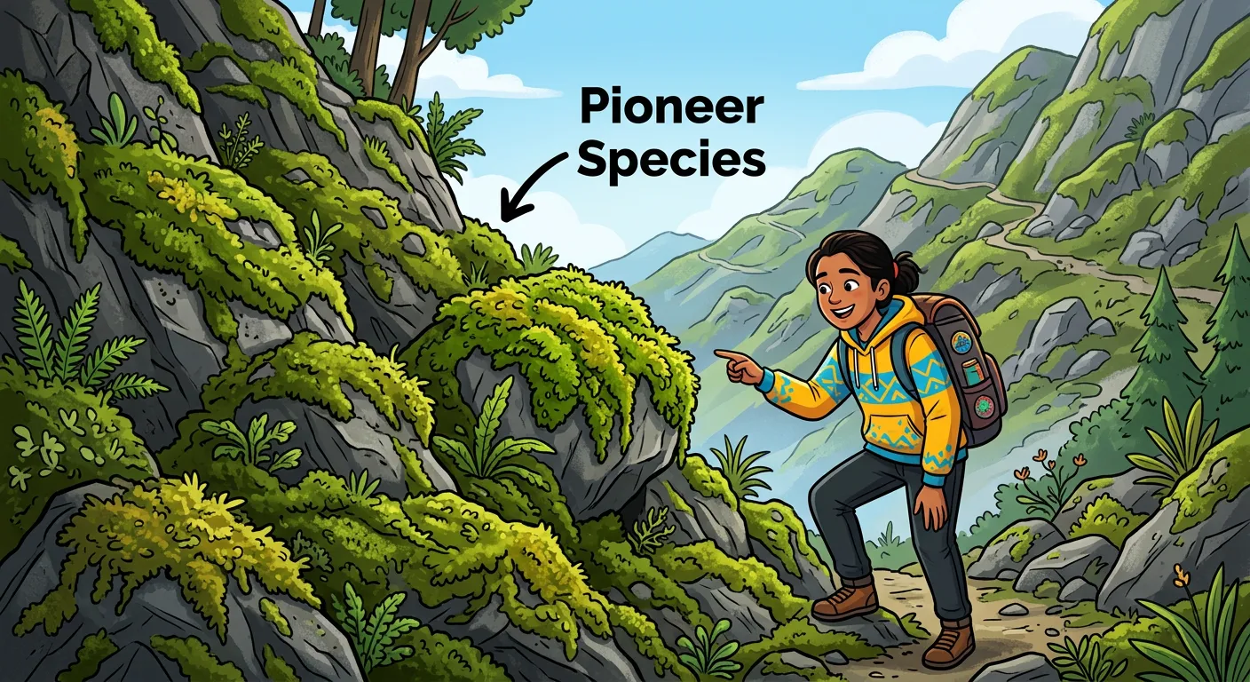 Moss mats covering rocks and soil