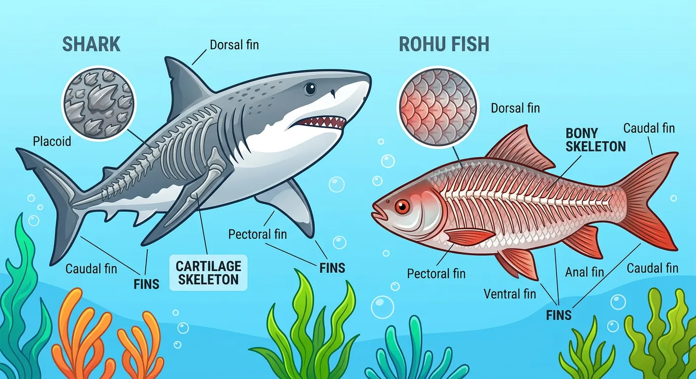 Comparison between a Shark and a Bony Fish