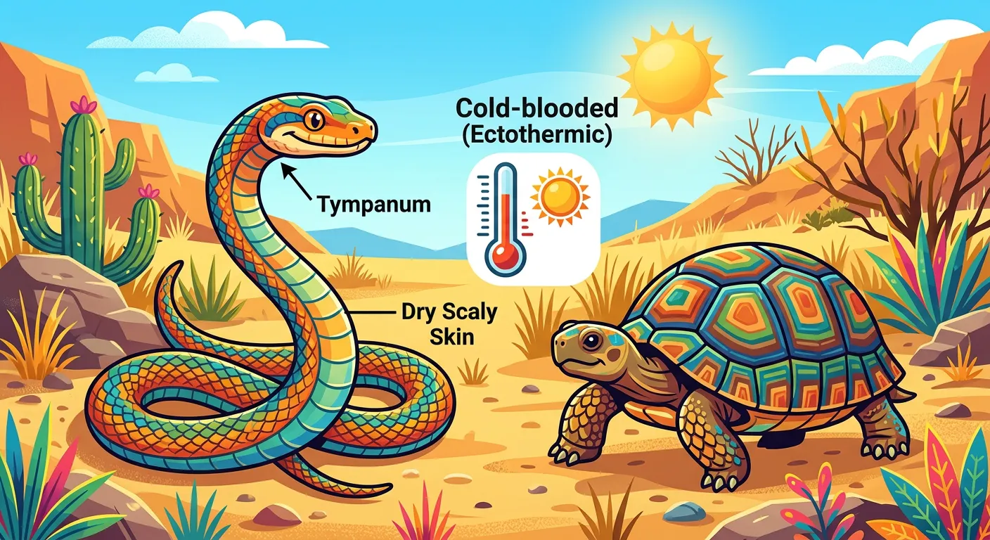 Collage of reptiles showing scales and the crocodile