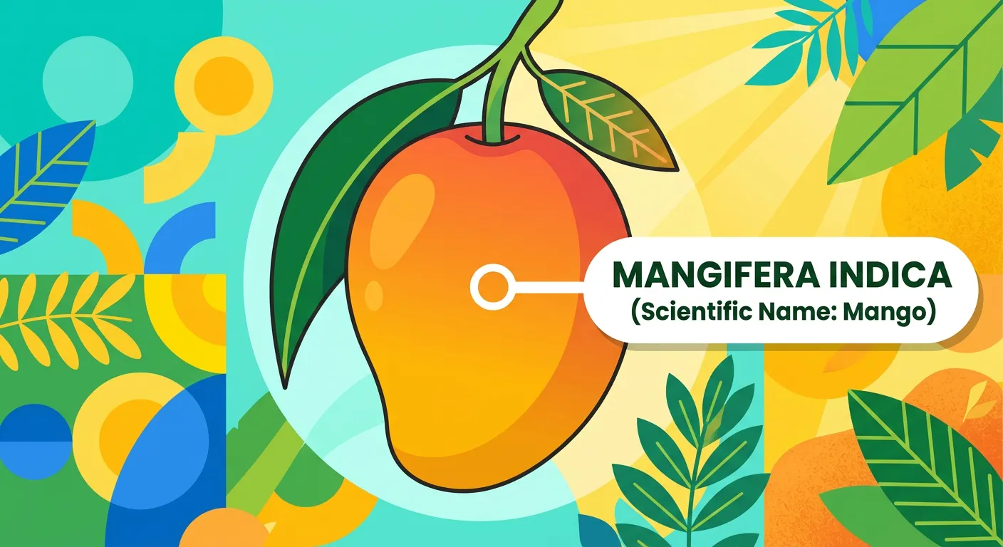 Illustration of the rules of Binomial Nomenclature using the example of a Mango.
