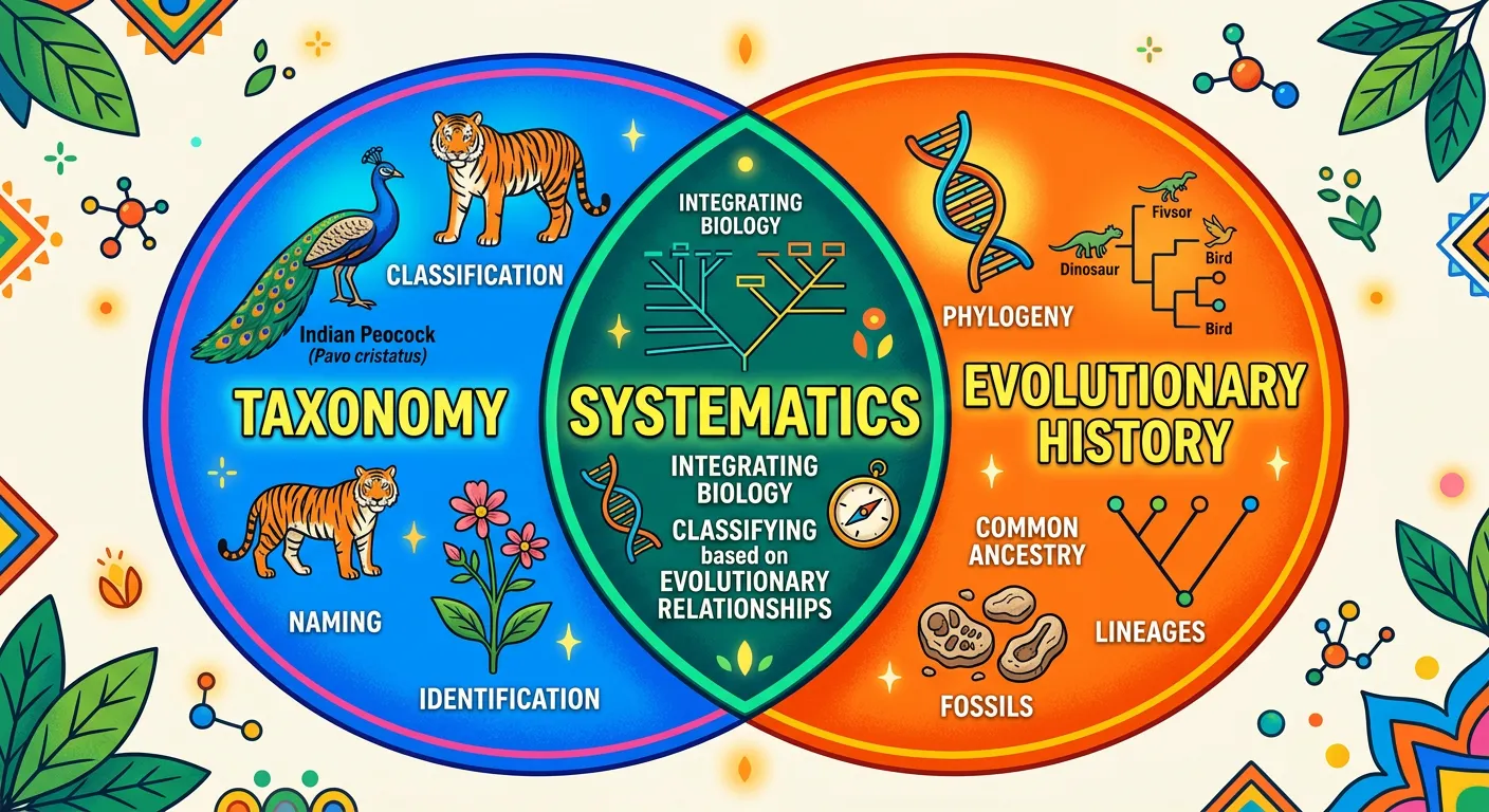 A family tree or phylogenetic diagram showing evolutionary links between species.