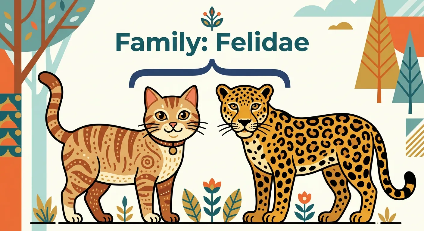 Diagram showing the link between genera and families.