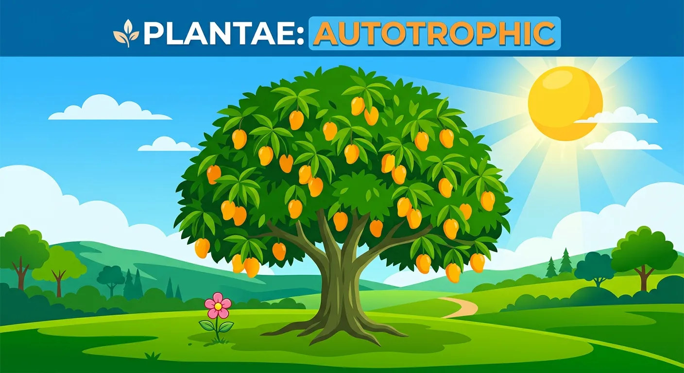 Diverse plant life including mosses, ferns, conifers, and flowering plants.