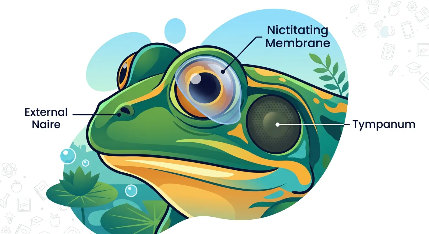 Morphological features of a frog's head and limbs