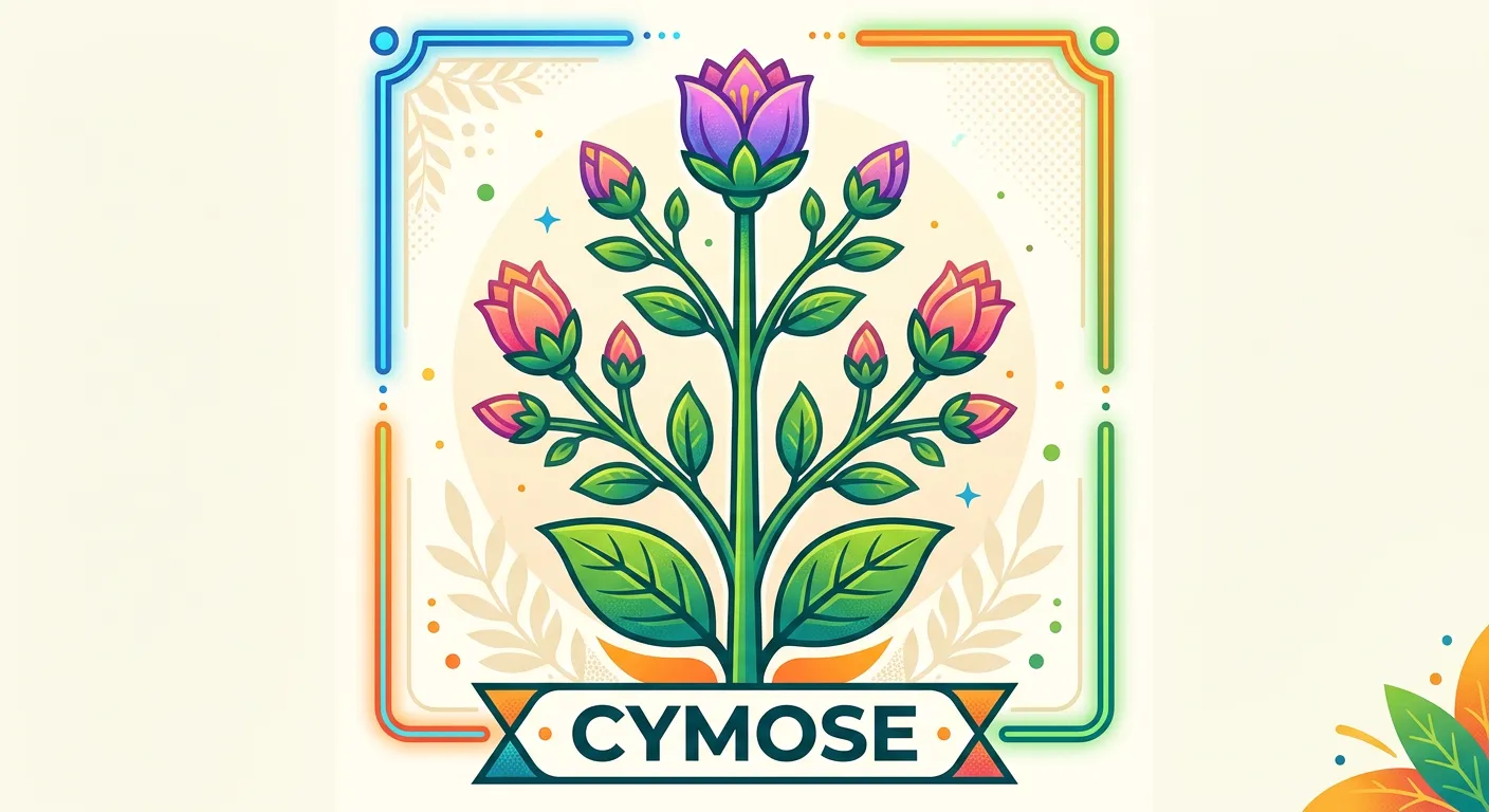 Diagram of Cymose inflorescence showing terminal flowers