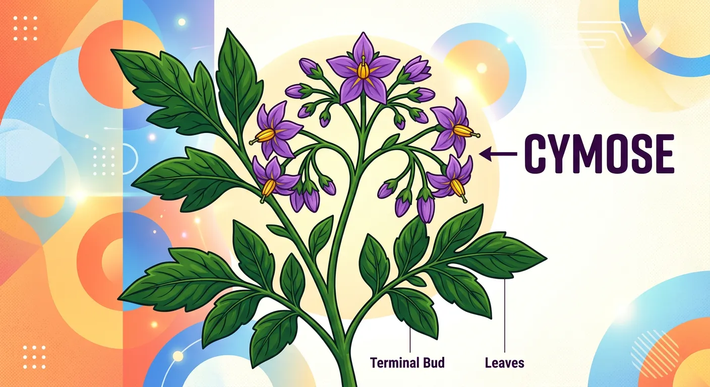 Cymose inflorescence in Solanum and Jasmine