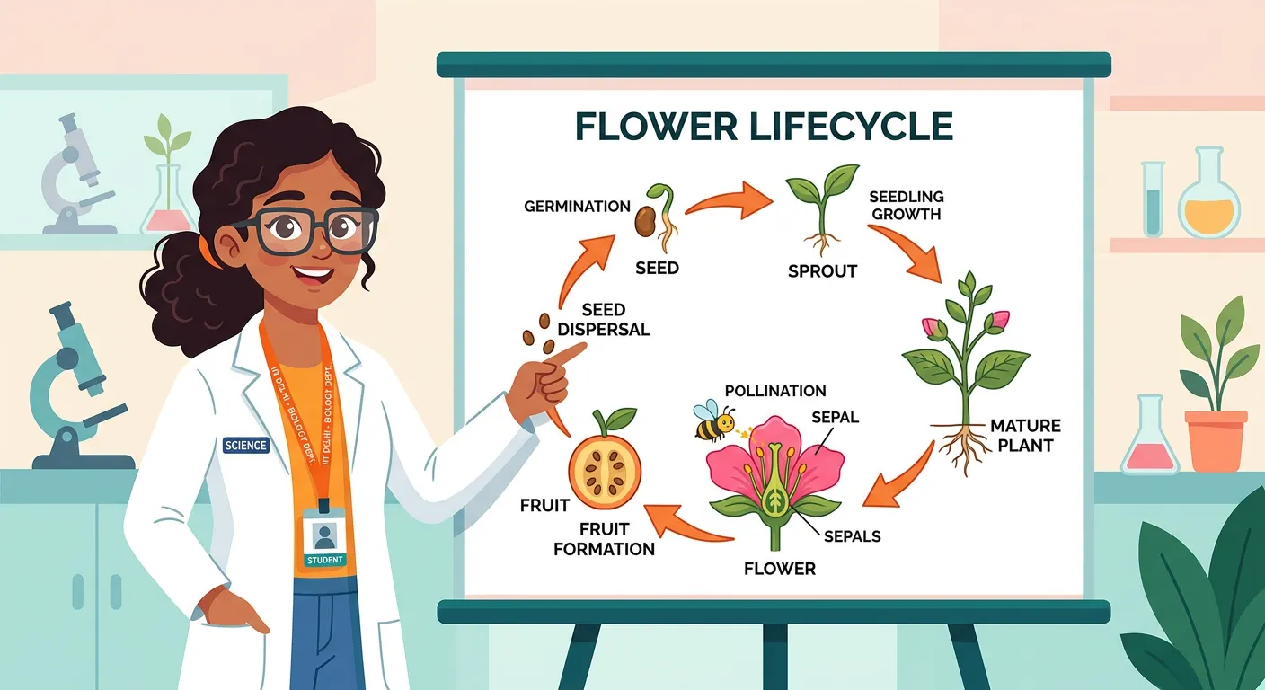 A summary diagram showing all four floral whorls labeled on a single flower.
