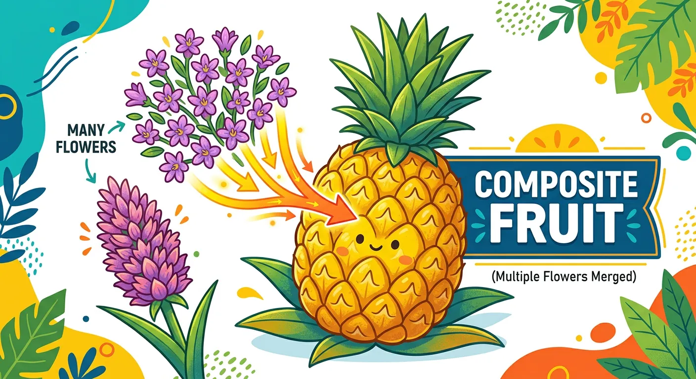 Cross-section of a pineapple showing fused flowers