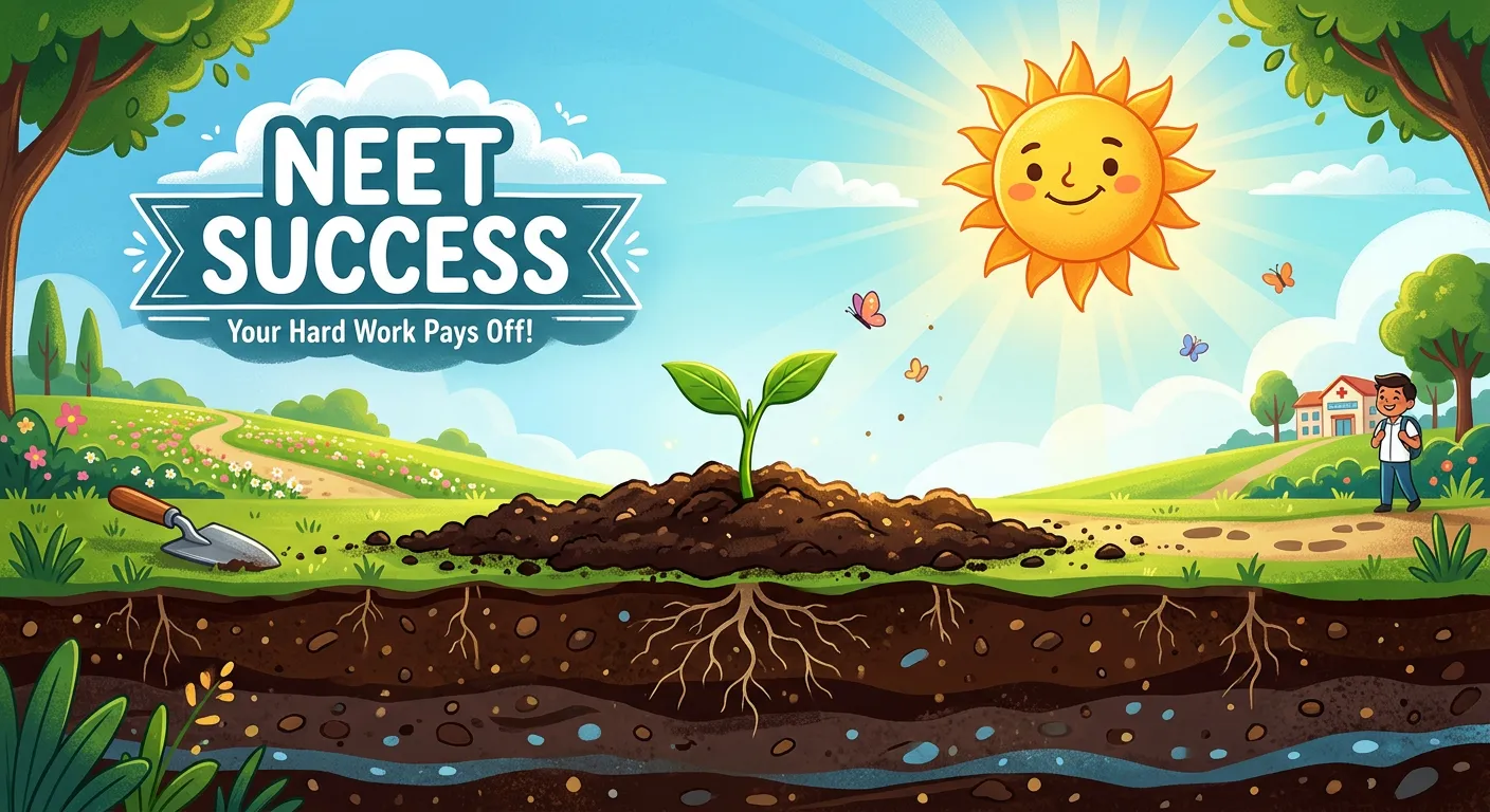 Summary slide showing high-yield terms and diagrams for NEET revision.