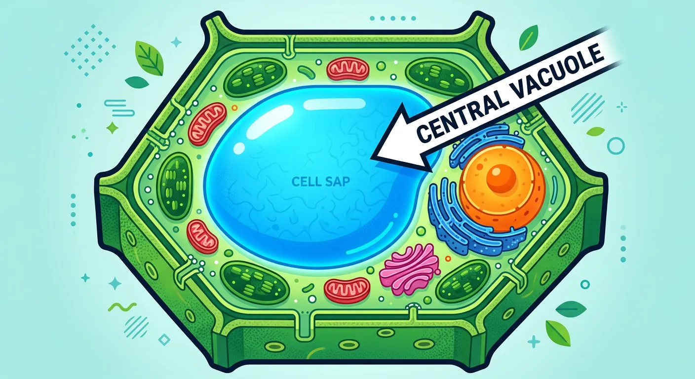 Diagram of a large central vacuole in a plant cell