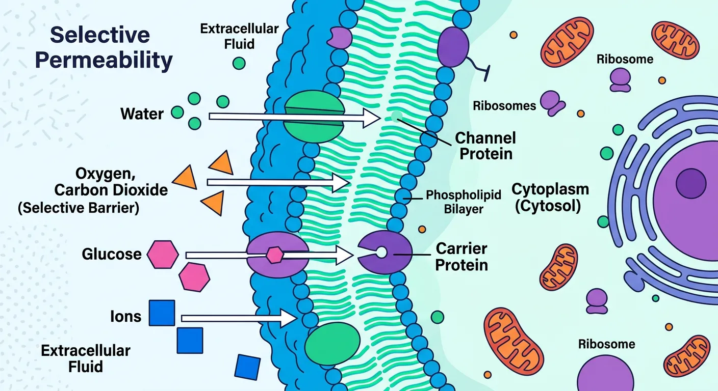 Diagram of the prokaryotic plasma membrane showing the phospholipid bilayer.