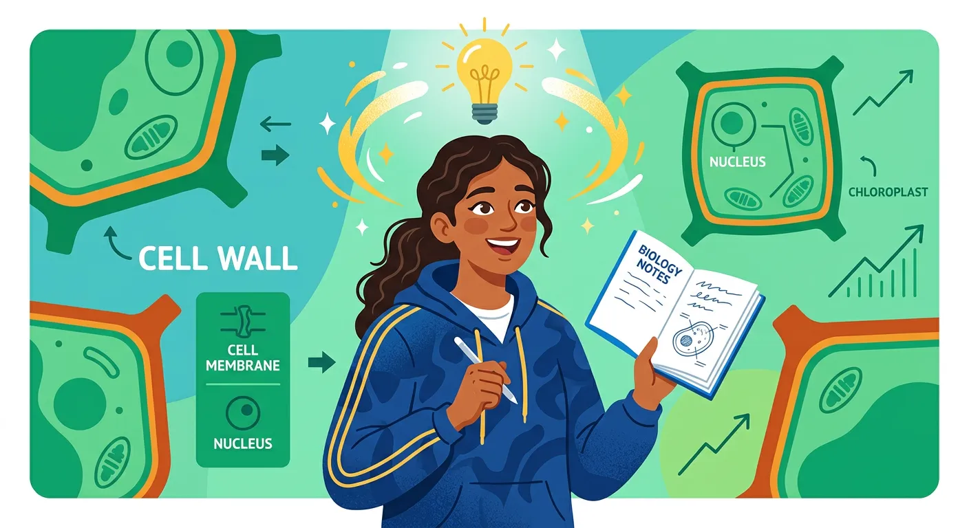 Summary illustration of a plant cell wall with its various components and functions.