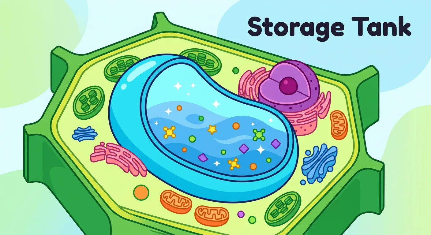 Large central vacuole in a plant cell with tonoplast