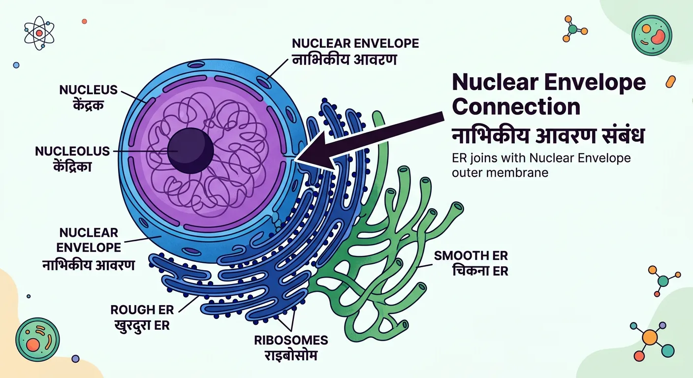 The connection between the nuclear envelope and the ER
