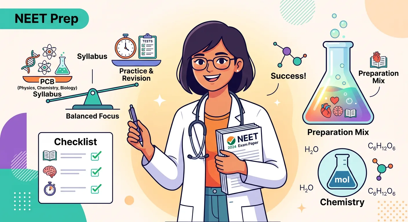 A summary of NEET strategy for solving stoichiometry problems.
