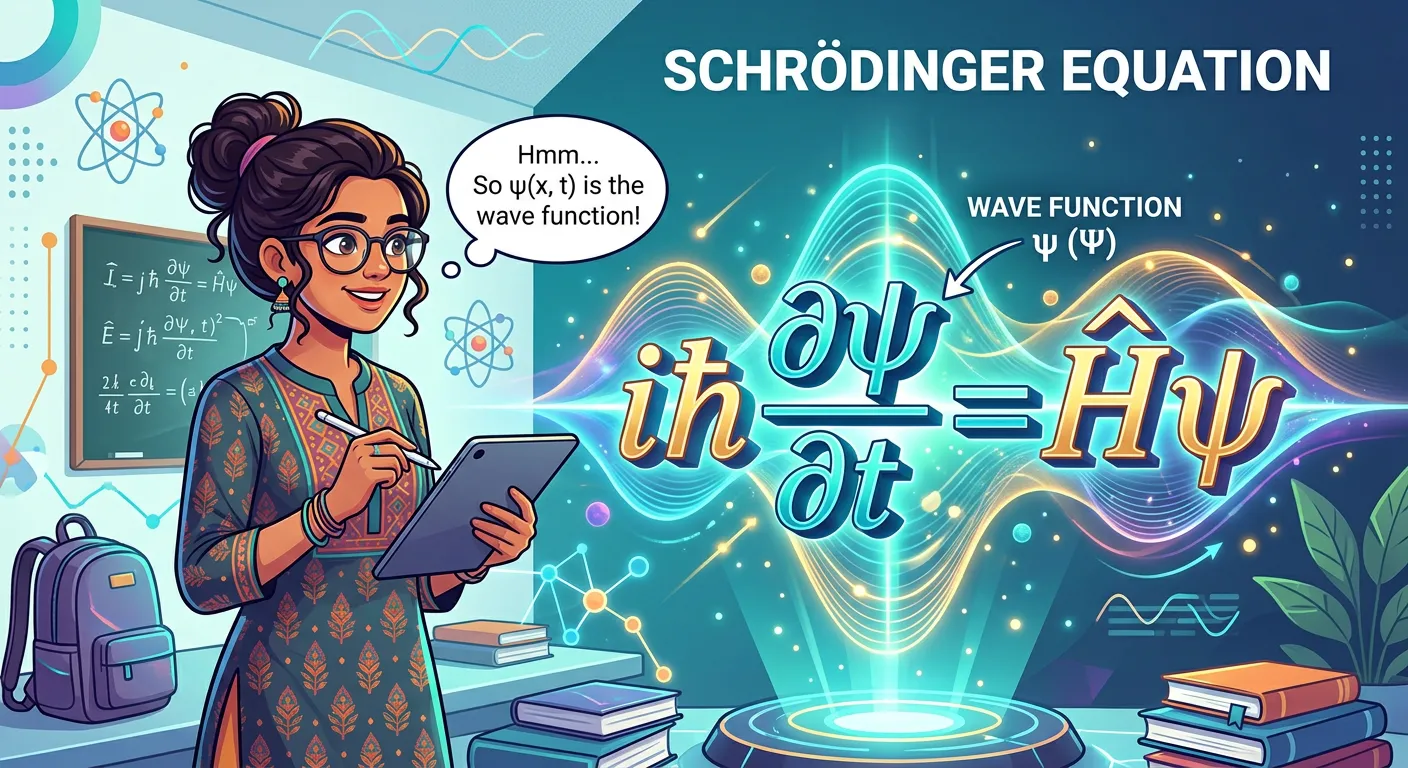 The Schrödinger Equation and the Wave Function symbol Psi