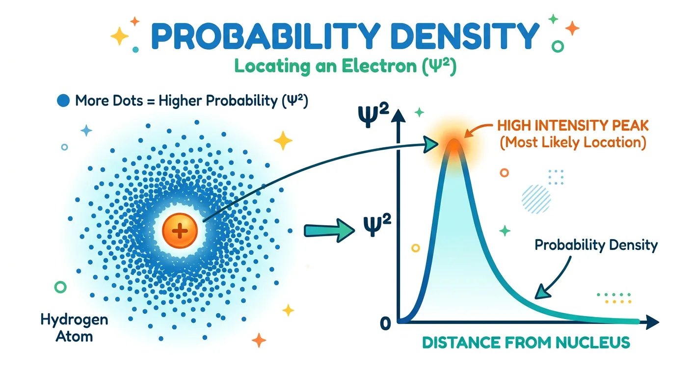 Graphs of Psi and Psi-squared showing probability density