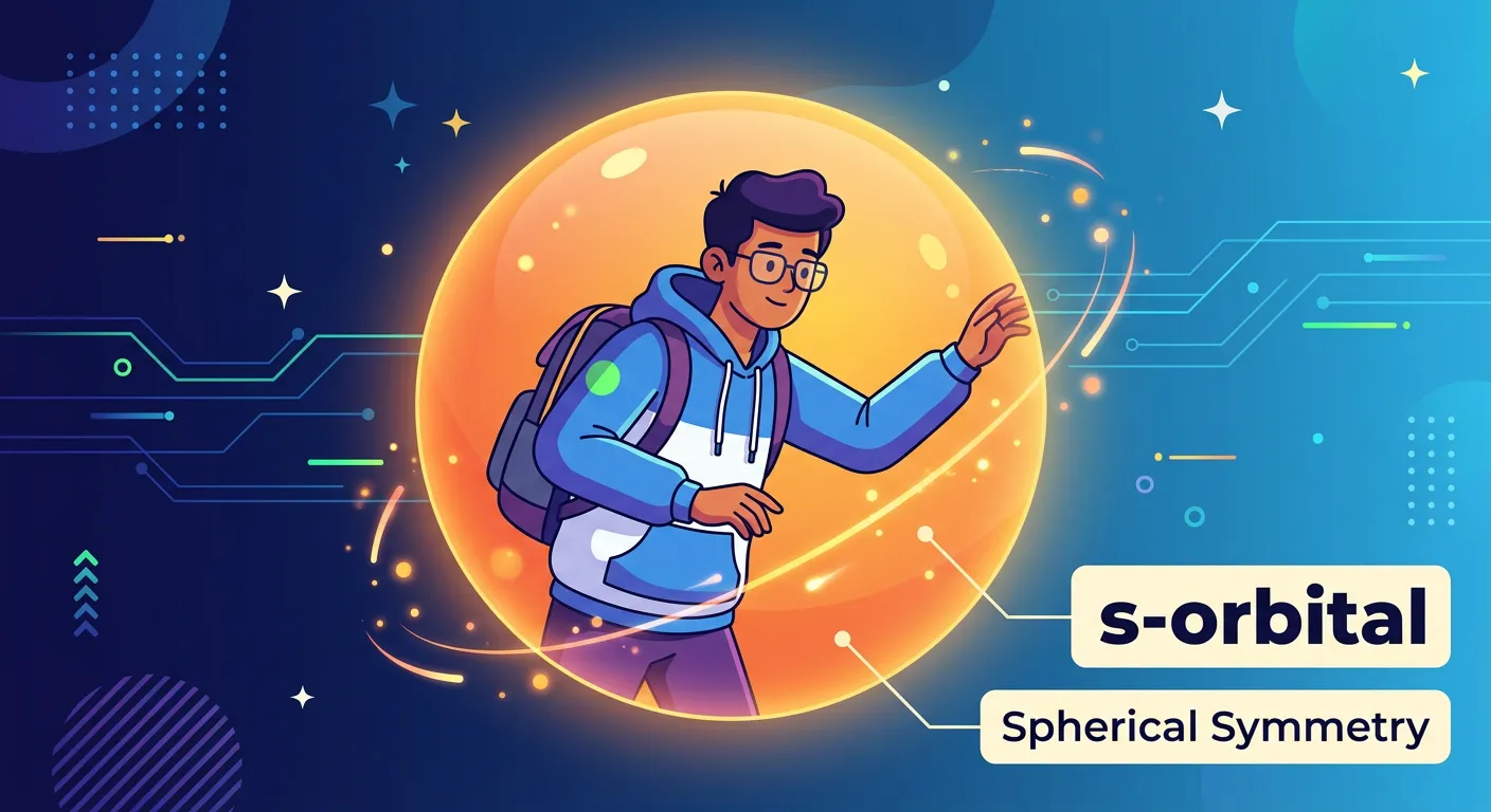 Graphic showing the increasing size and nodes of 1s, 2s, and 3s orbitals.