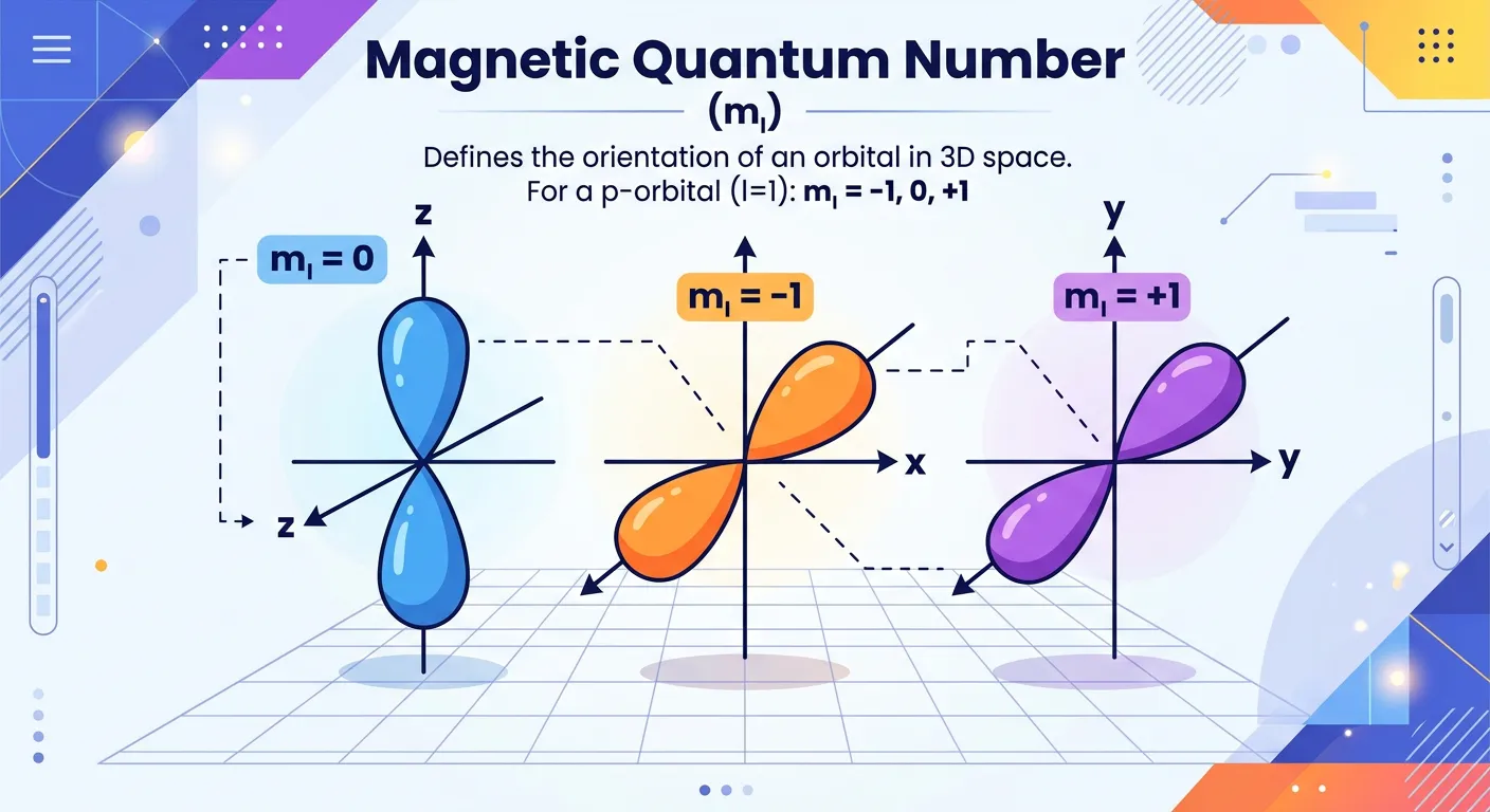 Diagram of p-orbitals oriented along x, y, and z axes.