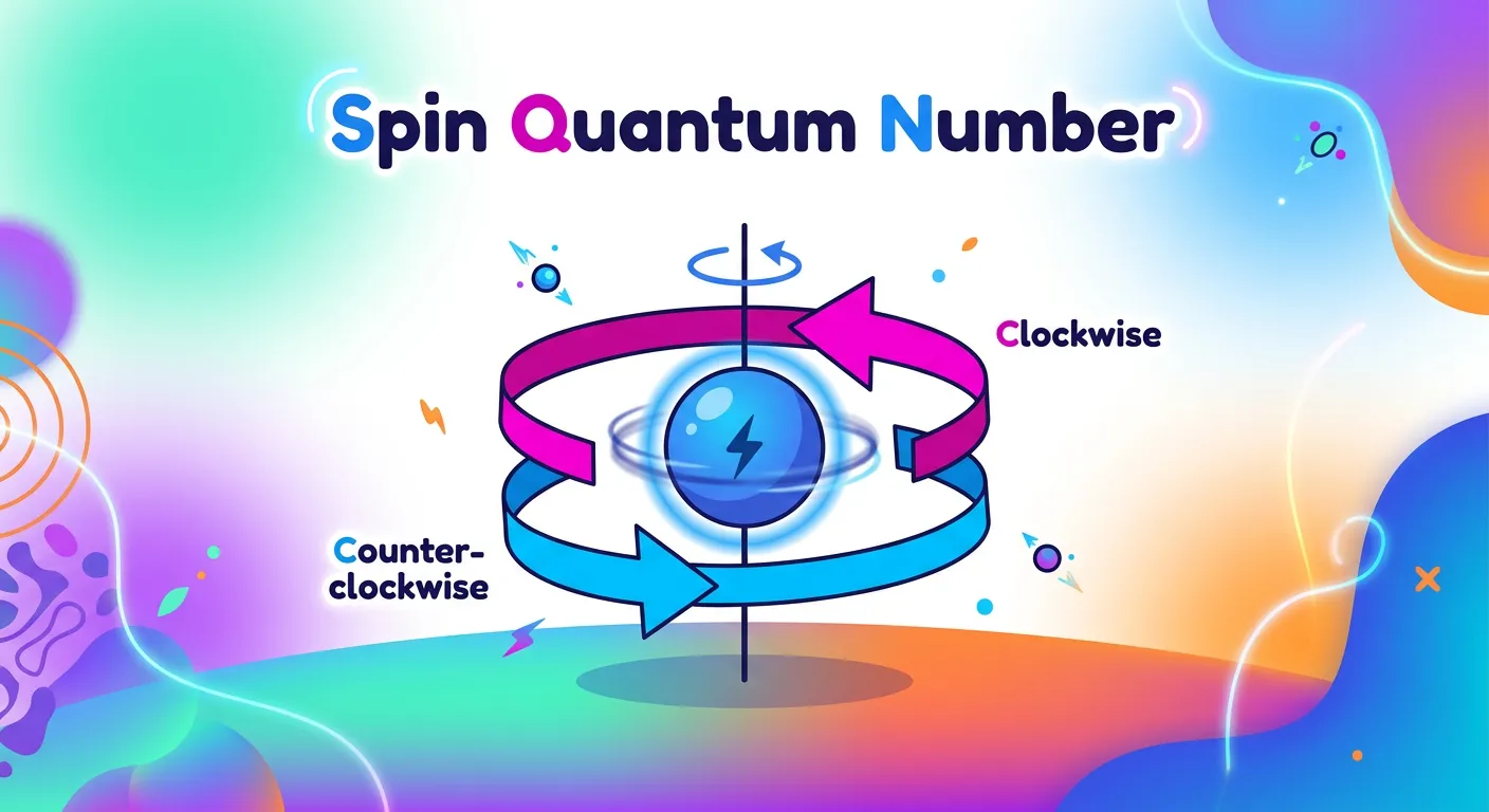 Illustration showing an electron spinning clockwise and counter-clockwise.